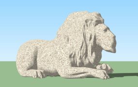 Stone Laying Lion Garden Sculpture