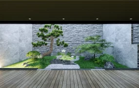 Oriental Style Indoor Garden Idea