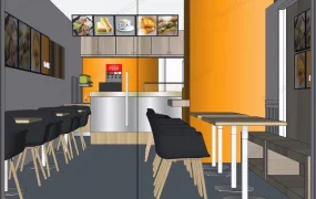 Modern Fast Food Restaurant Interior Design