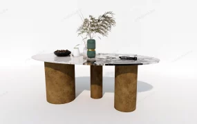 Oval Marble Dining Table