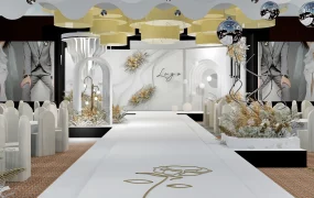 White Wedding Reception Banquet Hall