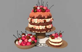 Strawberry And Cherry Cake