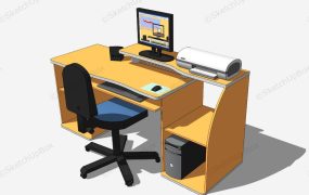 Orange Office Computer Desk And Chair