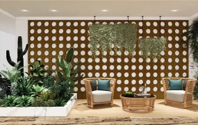 Modern Tropical Themed Lounge Area