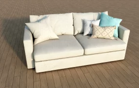 Fabric Cream Loveseat