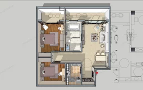 2 Bedroom Apartment Layout Design