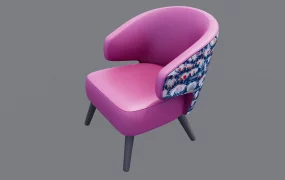 Pink Leather Accent Chair