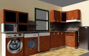 Apartment Kitchen With Washer And Dryer