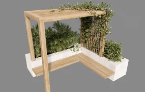 Modular Outdoor Bench And Planter Structure