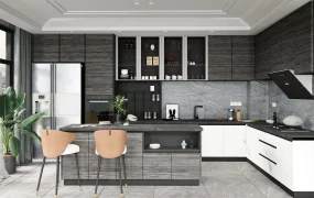 Dark Grey Brown Kitchen Idea