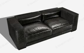Black Leather Loveseat Sofa