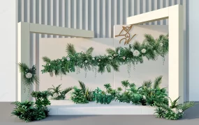 Green Wall Wedding Backdrop