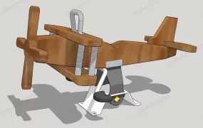 Wooden Airplane Ride On Toy