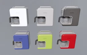 Six Kenwood KMix Modern Drip Coffee Maker Set SketchUp 3D Model
