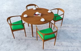 5 Pcs Round Dining Table Set