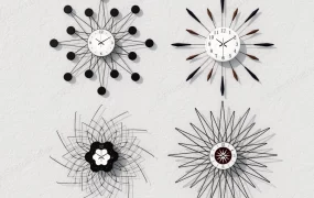 Modern Flower Shape Metal Wall Clocks