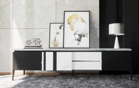 Black And White Console Cabient