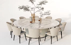Round Banquet Table And Chairs Set