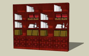 Antique Red Bookcase
