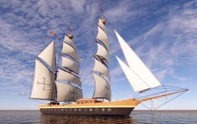 Old Tall Sailing Ship