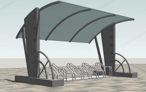 Curved Outdoor Bike Shelter