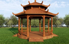 Asian Style Wooden Gazebo