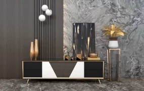 Modern Low Console Cabinet