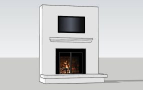 TV Wall with Fireplace