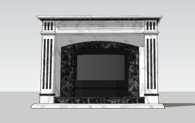 White Marble Fireplace Idea