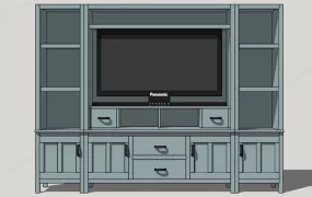 Wooden TV Wall Unit