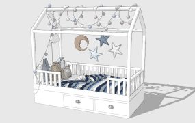 Toddler House Bed with Slats