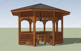 Octagon Gazebo With Table