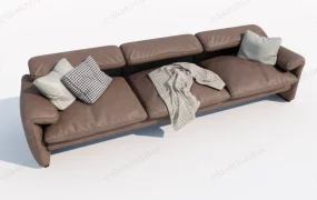 Tan Leather Sectional Sofa
