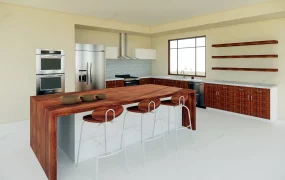 Rustic Farmhouse Kitchen With Island