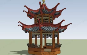 Double Roof Chinese Pavilion