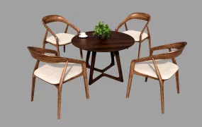 Round Wood Dining Table Set