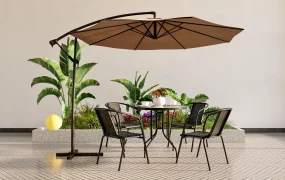 Metal Patio Dining Set With Umbrella