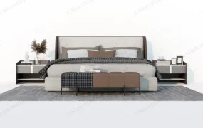 Contemporary Platform Bed With Headboard