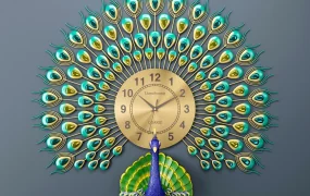 Wall Decor Peacock Clock