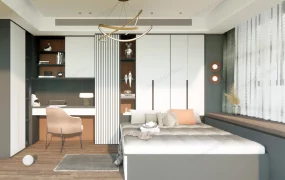 Modern Bedroom With Office Space Ideas