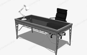 Glass Top Office Desk And Chair