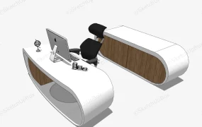 Modern White Goggle Desk