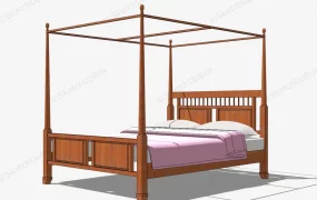Wooden Four Poster Bed