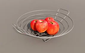 Red Apples In Wire Bowl