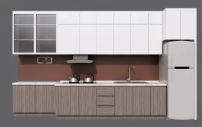 Modern Two Tone Kitchen Cabinetry & Appliance Set