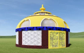 Yellow Mongolian Yurt