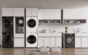 Modern Modular Laundry Room Appliance & Cabinetry Set