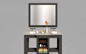 Black Double Sink Vanity