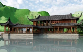 Chinese Waterside Pavilion