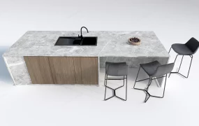 Marble Top Kitchen Island